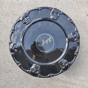 Ceramic Gold Black Skull Cake Tray